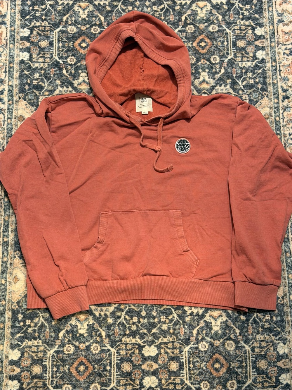 Rip Curl Rust Orange Hooded Pullover Sweatshirt